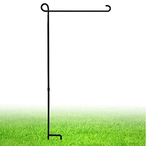 ESTTOP Garden Flag Stand, Thickened Pole Sturdy Straight Premium Metal Yard Flag Holder Weather-Proof Flagpole Seasonal Garden Flag, Christmas Garden Flag, Outdoor Decor Decoration