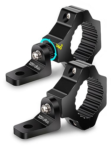 ZIDIYORUO Light Mounting Brackets - 360° Light Bar Mounts for 1.75'-2' Roll Bars, Rock Solid Aluminum Alloy Brackets Mounting Fog Light, Driving Lights LED Lights on UTV/ATV/Jeep/Truck Bars. 2pcs