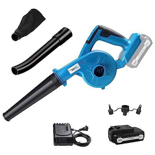 NEWONE Small Leaf Blower Cordless Mini Hand Electric Leaf Blower,20V 2 Speed Lightweight Sweeper Vacuum with 1 Battery and Charger,Portable for Lawn Care/Dust/Pet Hair/Dust/Small Trash
