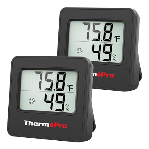 ThermoPro TP157 2 Pack Hygrometer Indoor Thermometer for Home, Room Thermometer Humidity Meter with Temperature Humidity Sensor for Greenhouse Baby Room Office