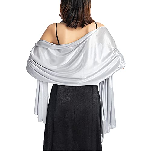 Ralcosuss Women’s Satin Silk Shawl and Wrap for Evening Party Dresses Bridal Bridesmaid Wedding Shawl Shoulder Cover Up