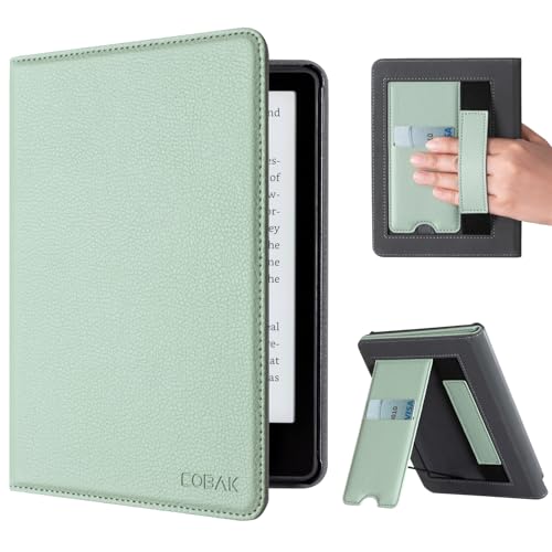 CoBak Kindle Paperwhite Case with Stand - Durable PU Leather Cover with Auto Sleep Wake, Card Slot, Hand Strap Feature - Fits Kindle Paperwhite 11th Generation 6.8' and Signature Edition 2021 Released