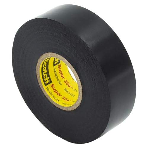3M Scotch Super 33+ Electrical Tape - 3/4 in x 52 ft, Premium Grade All-Weather Vinyl, Resistant to Abrasion, Moisture, Corrosion, Alkalies - Black, 1 Roll