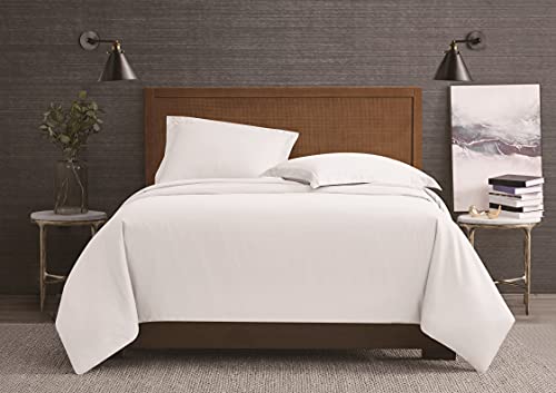 London Fog – Garment Wash Solid Twin/Twin XL 2 Piece Duvet Cover and Sham Set – Soft Microfiber Fabric – White