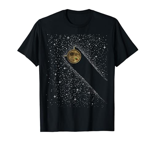 A funny moon robot vacuum cleans up stars on the Milky Way T-Shirt