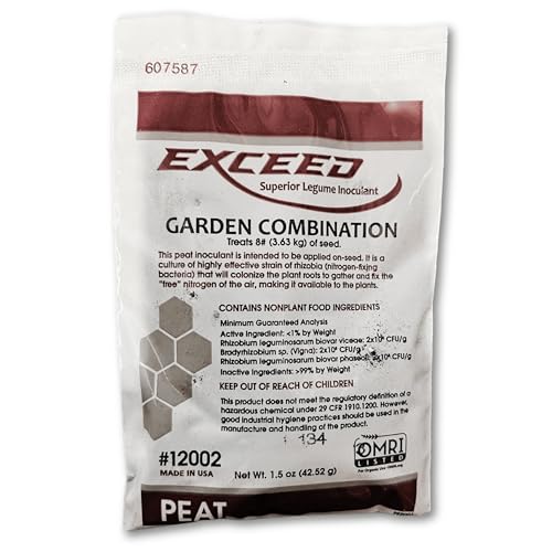 Garden Trends Exceed Pea and Bean Inoculant - 1.5 OZ - Legume Powder Inoculant for Increased Nitrogen - Cover Crop Seed Inoculant - Organic Fertilizer for Plant Growth and Soil Enrichment