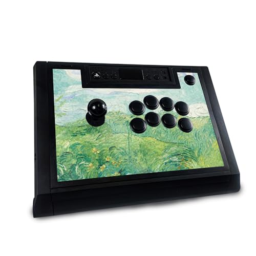 Glossy Glitter Gaming Skin Compatible with Hori Fighting Stick Alpha (PS5, PS4, PC) - Green Wheat Fields - 3M Vinyl Protective Wrap Decal Cover - Easy to Apply | Crafted in The USA by MightySkins