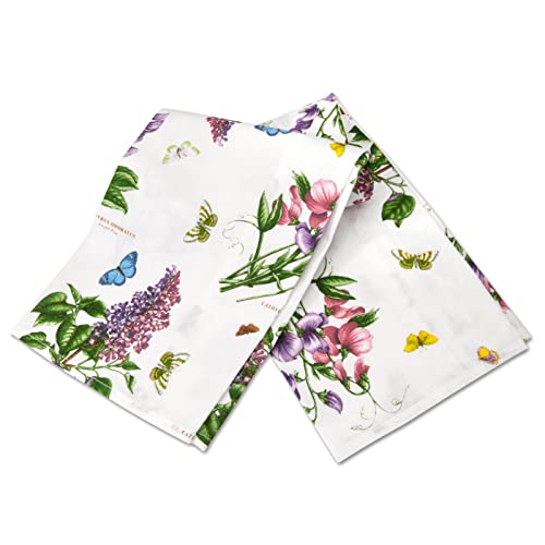 Pimpernel Botanic Garden Collection Tea Towel | Quick Drying Cotton Dish Towel | Multi-Purpose Absorbent Kitchen Towel with Floral Design | Measures 18” x 29”