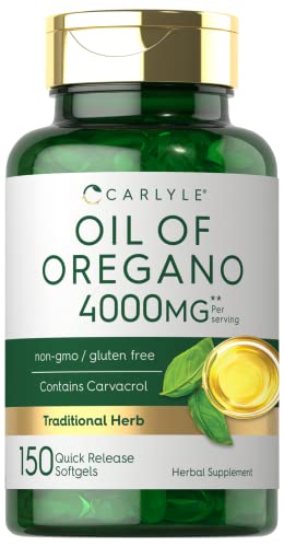 Oregano Oil Extract | Max Potency | 150 Softgel Capsules | Non-GMO and Gluten Free Formula | Contains Carvacrol | by Carlyle