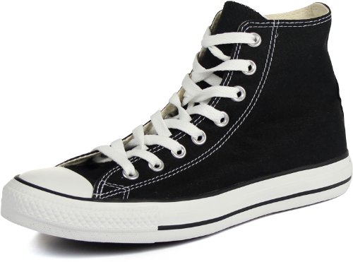Converse Clothing & Apparel Chuck Taylor All Star Canvas High Top Sneaker, Black/White, 10 Women/8 Men