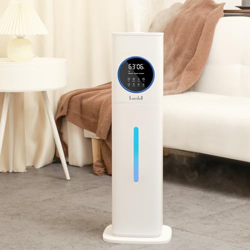 LACIDOLL Warm and Cool Mist Humidifiers for Bedroom Home, 2.1gal Quiet Humidifier for Large Room up to 500 ft with Customized Humidity, Night Light, Easy Top Fill, 12H Timer, Essential Oil, Child Lock