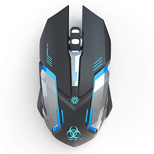 Wireless Gaming Mice Silent Click LED Optical Computer Mouse with USB Receiver 3 Adjustable DPI Level 2400/1600/1000 Auto Sleep Suitable