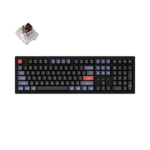 Keychron K10 Pro Wireless Custom Mechanical Keyboard, QMK/VIA Programmable Bluetooth/Wired White Backlight, Hot-swappable Keychron K Pro Brown Switch - For Mac Windows Linux