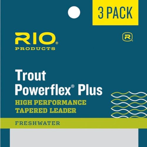 Rio Fly Fishing Power Flex-Plus 9' 4X Fishing Leaders, Clear, Pack of 3