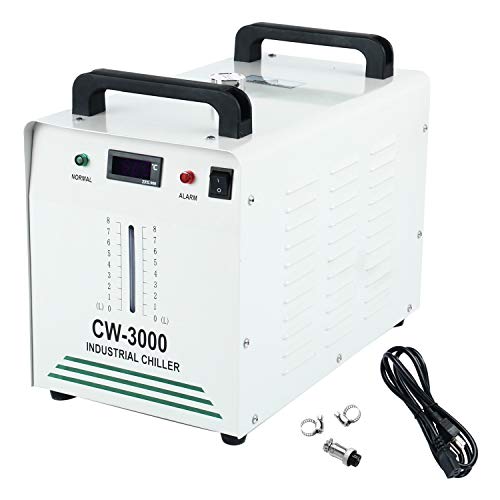 Homend 110V Industrial Water Chiller 9L Capacity CW-3000 Thermolysis Type Cooling Chiller for 60W 80W Laser Engraving Machine