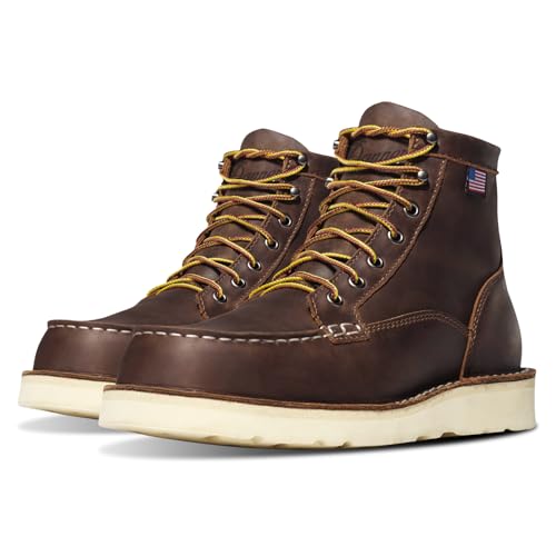 Danner Men's 15563 Bull Run Moc Toe 6' Non-Insulated Plain Toe Work Boot, Brown - 11 D