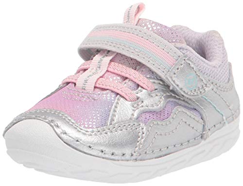 Stride Rite baby girls Soft Motion Kylo Sneaker, Silver/Multi, 6 Toddler US