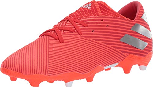 adidas Men's Nemeziz 19.2 Firm Ground Soccer Shoe, Active Red/Silver Metallic/Solar Red, 10.5 M US