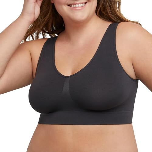 JUST MY SIZE womens Pure Comfort Plus Size Mj1263 Bra, Black, 6X-Large US