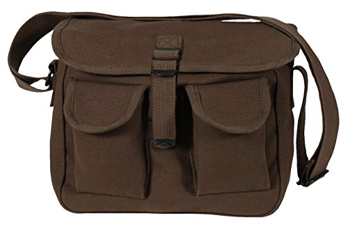 Rothco Canvas Utility Shoulder Bag – Vintage Crossbody Bag for Men – Heavyweight Cotton Canvas – 10' x 8' x 7' - Brown