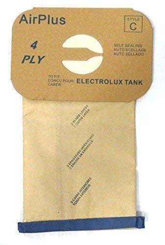 8 (Eight) Bags for Electrolux Canister Vacuum Style C - 4 Ply Bags with Rubber Seal