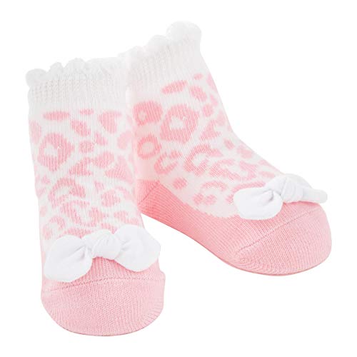 Mud Pie baby girls Pink Leopard GIRL SOCKS, Pink Leopard, 0-12 Months US