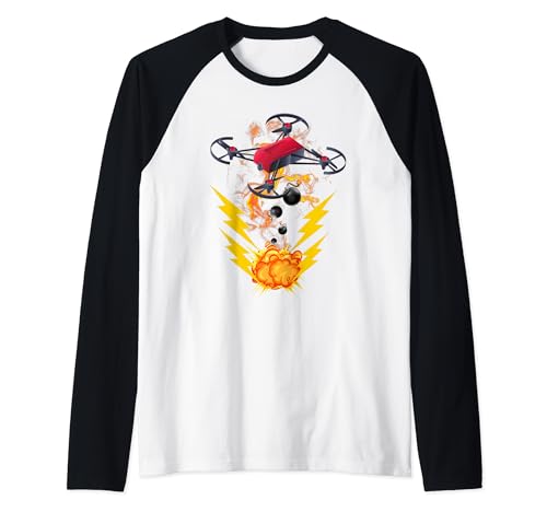 Drone Attack Striker Tees Sky Drone Lovers Raglan Baseball Tee