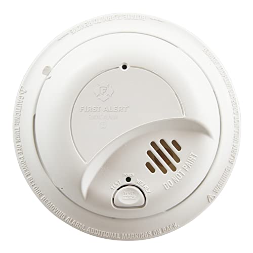 First Alert 9120BFF Smoke Detector, Hardwired Alarm with Battery Backup, White, 1-Pack