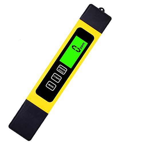 Hofun TDS Meter Digital Water Quality Tester, TDS, Temperature & Conductivity Meter 3 in 1, 0-4999 ppm, EC Meter, Digital Water Hardness Testers for Drinking Water, PPM Meter for Hydroponics Aquarium