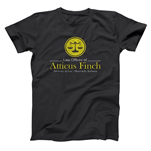 Atticus Finch Law Offices Funny Retro Classic Book Humor Mens Shirt Small Black