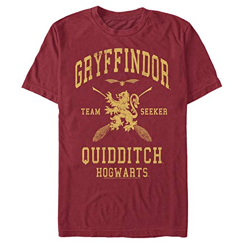 Harry Potter Men's Gryffindor Quidditch SeekerT-Shirt, Cardinal, Medium