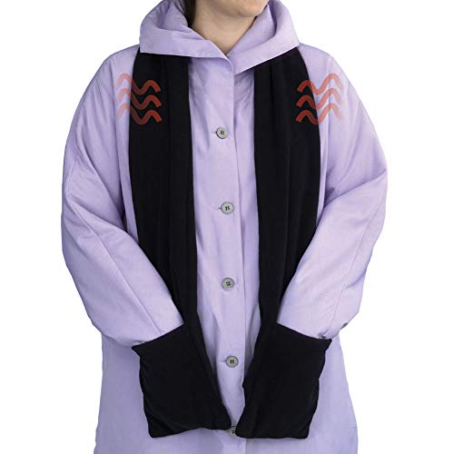 Bits and Pieces - Micro Fleece Battery-Operated Heated Scarf - 66' Long Neckwear with Pockets