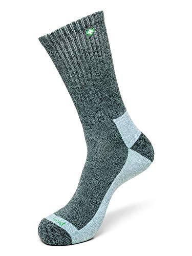 Insect Shield Lightweight Hiking Walking Socks, Stretchy and Comfortable Crew Socks with Padding and Tick Protection, Charcoal, Large
