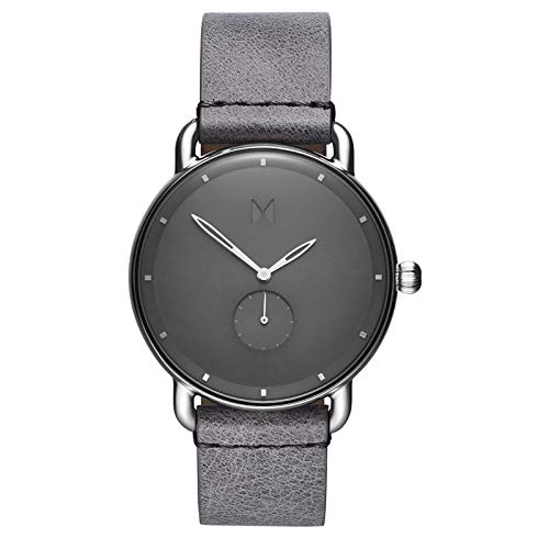 MVMT Revolver Mens Watch, 41 MM | Leather Band, Analog Watch, Chronograph with Date | Grey