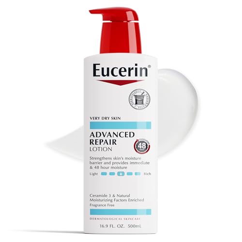 Eucerin Advanced Repair Body Lotion for Very Dry Skin, Unscented Lotion Formulated with Ceramides, 16.9 Fl Oz Bottle