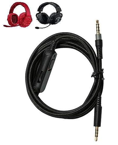 Removable Audio Aux Cable with Inline Mute and Volume Controls for Logitech Wired G433 G233 G Pro G Pro X Gaming Headsets