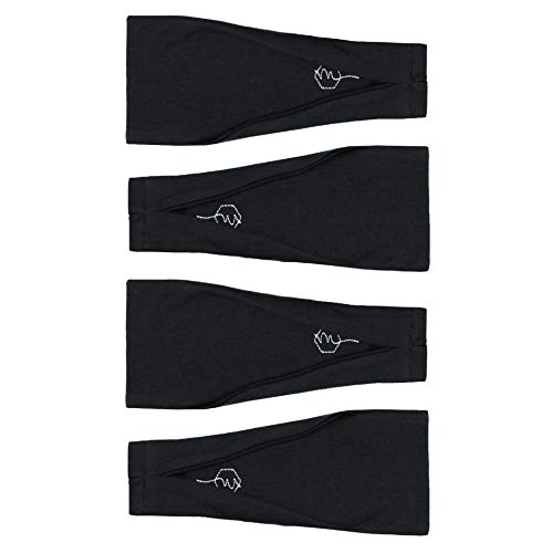 Maven Thread Women's No-Slip Sweat-Wicking Headband for Exercise and Yoga, 4-Pack (Black Basics)