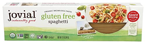 Jovial Gluten Free Brown Rice Pasta Organic - Award-Winning Taste & Texture, Non-GMO, Free of Top 8 Allergens, Vegan Brown Rice Noodles, Made in Italy - Gluten Free Elbow Pasta, 12 oz