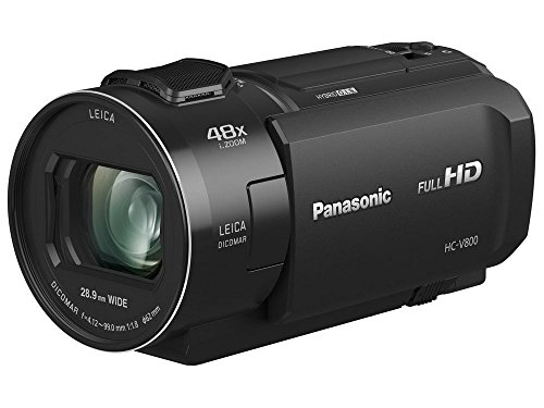 Panasonic HC-V800K FHD Cinema-like Camcorder, 24x Leica Dicomar Lens, 1/2.5' Bsi Sensor, Three O.I.S. Stabilizer Systems,Black