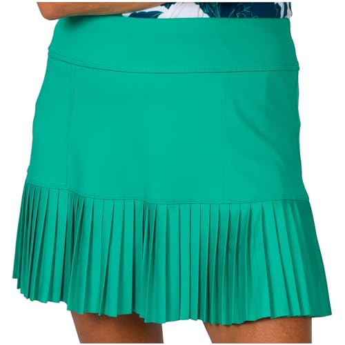 Jofit Women's Knife Pleat Skort for Golf or for Cocktails - 14.5' Vivid Green, XL