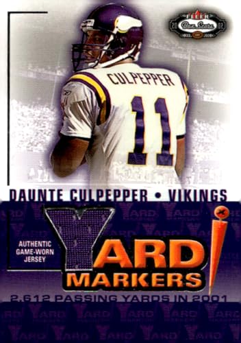 2002 Fleer Box Score Yard Markers Jerseys #4 Daunte Culpepper Vikings Football Card (Memorabilia Piece or Relic) NM-MT