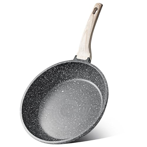 CAROTE Nonstick Frying Pan Skillet,Non Stick Granite Fry Pan Egg Pan Omelet Pans, Stone Cookware Chef's Pan, PFOA Free,Induction Compatible(Classic Granite, 8-Inch)