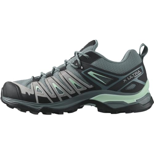 Salomon Women's X ULTRA PIONEER CLIMASALOMON WATERPROOF Hiking Shoes for Women, Stormy Weather / Alloy / Yucca, 9