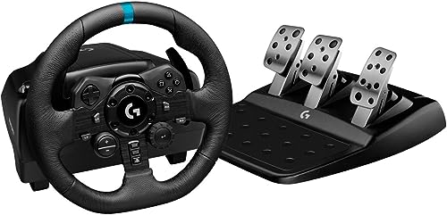 Logitech G923 Racing Wheel and Pedals for PS5, PS4 and PC - Black (Renewed)