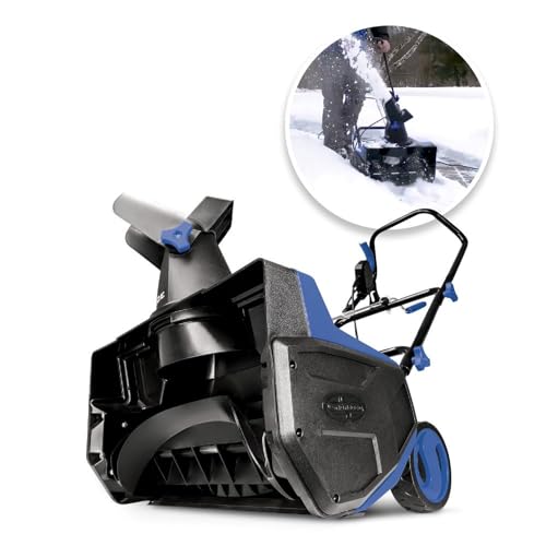 Snow Joe SJ618E Electric Walk-Behind Single-Stage Snow Blower, 18-inch, 13-Amp,Blue