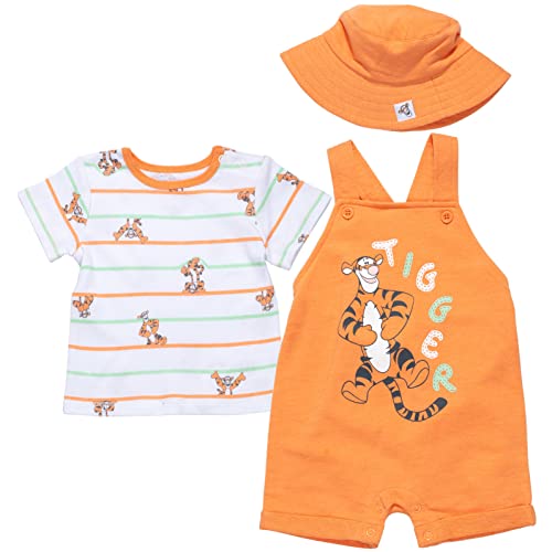 Disney Winnie the Pooh Tigger Baby Boys 3 Piece Set: Overalls T-Shirt Hat12 Months