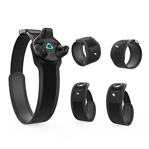 AMVR 5 Pcs VR Tracker Straps Accessories for HTC Vive 3.0, Adjustable Full Body Tracking Belts VR Hand/Foot Band Strap(1 Tracker Belt + 2 Palm Rings + 2 Foot Strings, Vive Tracker NOT Included)