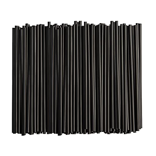 Comfy Package, [250 Count] Black Disposable Plastic Drinking Straws - 7.75' High