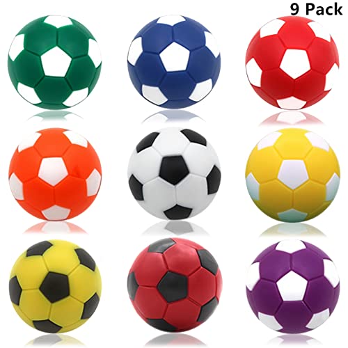 OuMuaMua 9pcs Foosball Table Balls 1.42 Inch Table Soccer Balls for Foosball Tabletop Game Foosball Accessory Replacements Multicolor World Cup Foosball