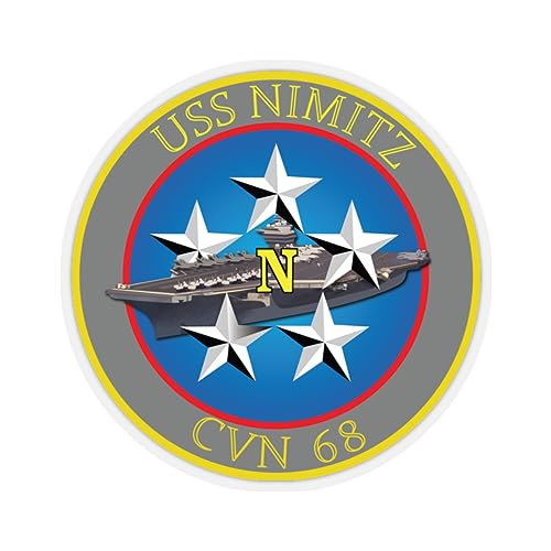 Kiss-Cut Stickers - Navy - USS Nimitz (CVN-68) wo Txt X 300 (4'x4', Transparent)